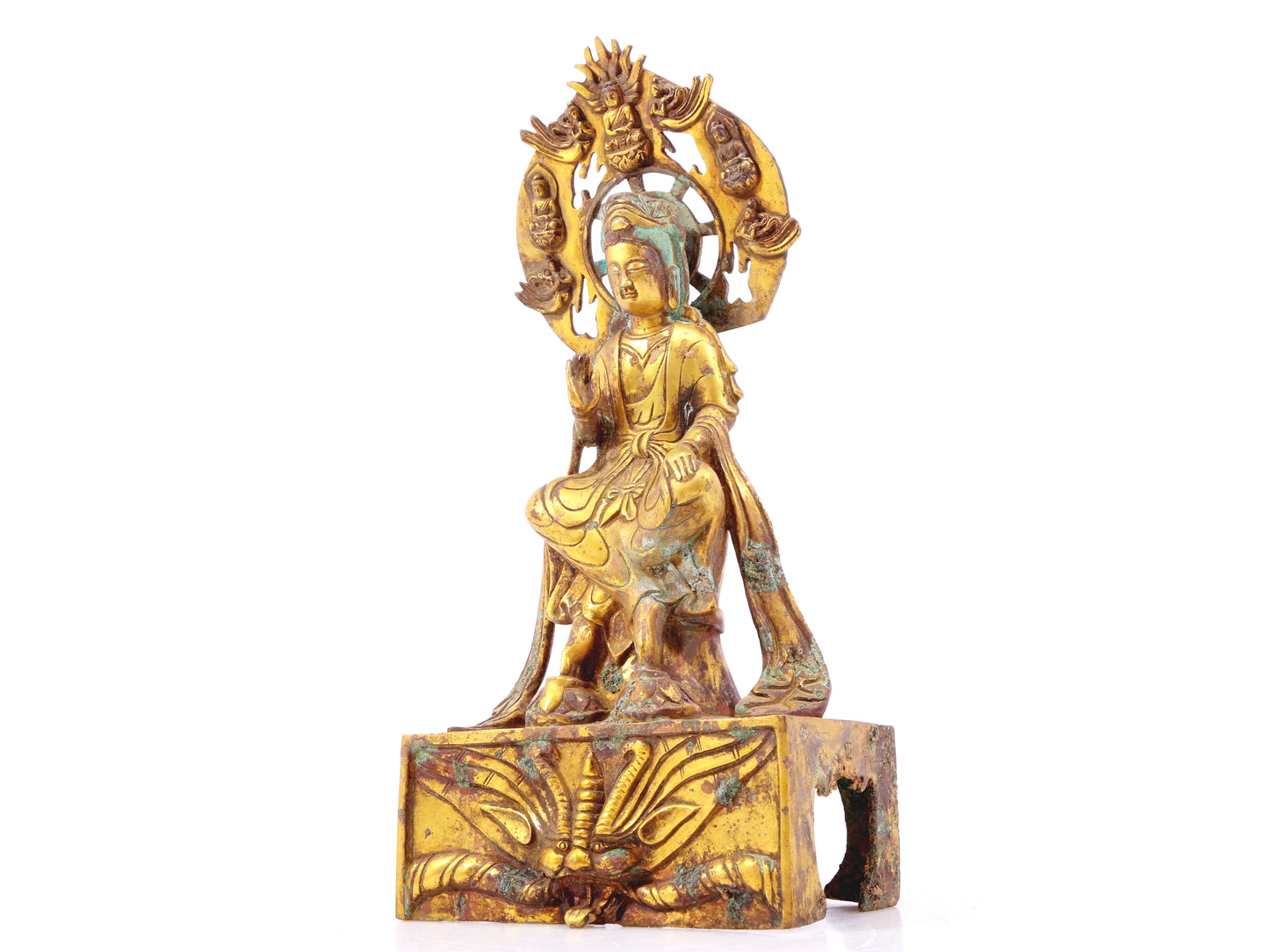 A sacred gilt bronze statue of Bodhisattva