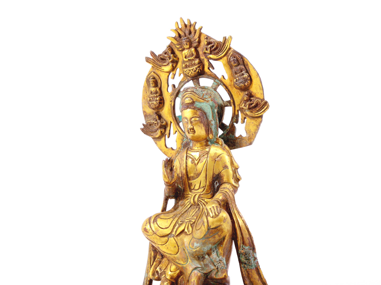 A sacred gilt bronze statue of Bodhisattva