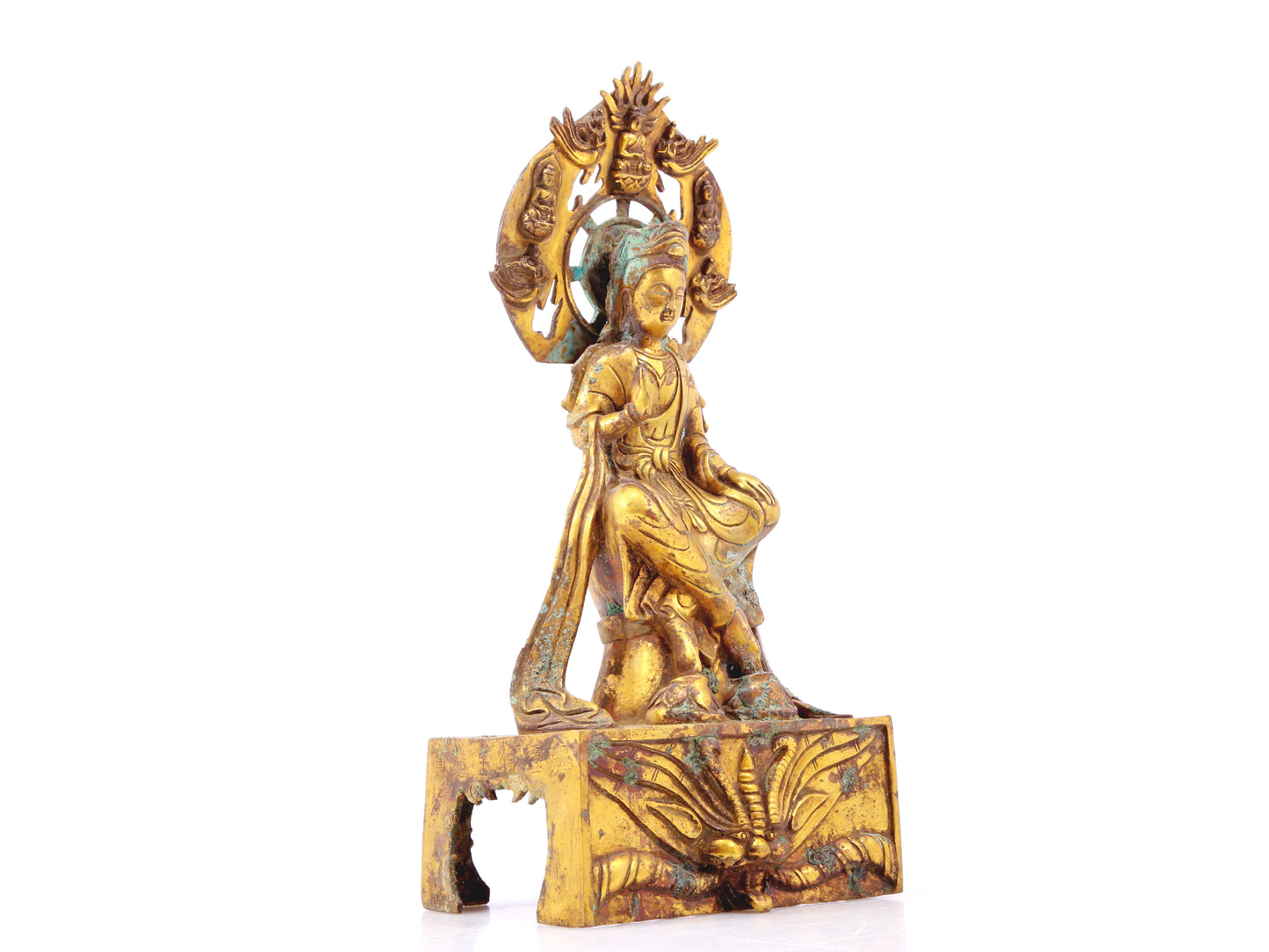 A sacred gilt bronze statue of Bodhisattva