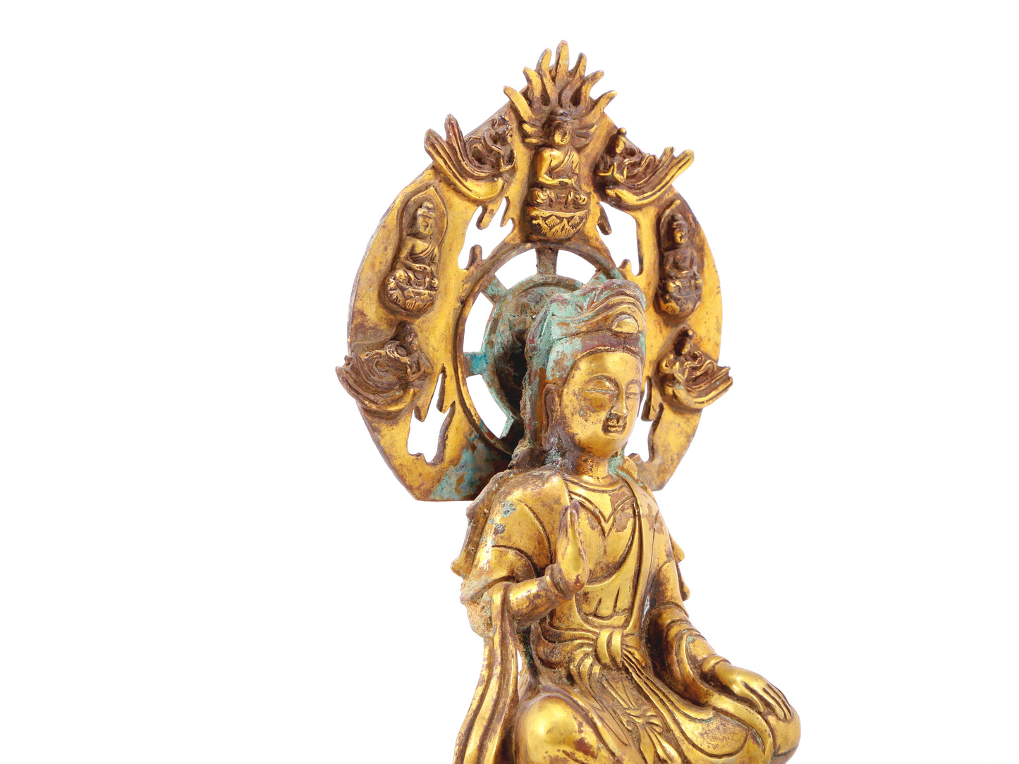 A sacred gilt bronze statue of Bodhisattva