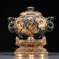 A Precious Jasper 'Dragon' Jar With A Gilt-Silver Blueing Stand