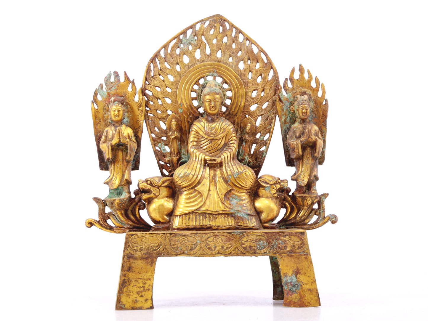 A sacred gilt bronze statue of Gautama Buddha