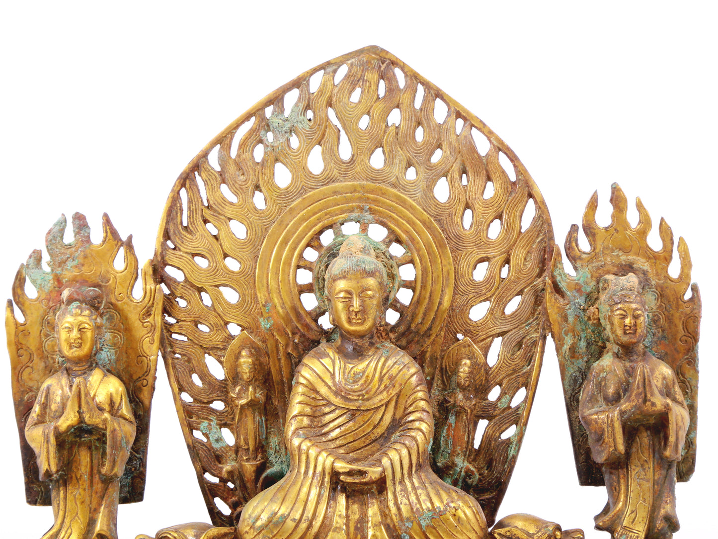 A sacred gilt bronze statue of Gautama Buddha