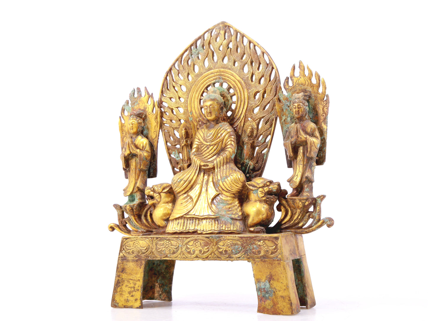 A sacred gilt bronze statue of Gautama Buddha