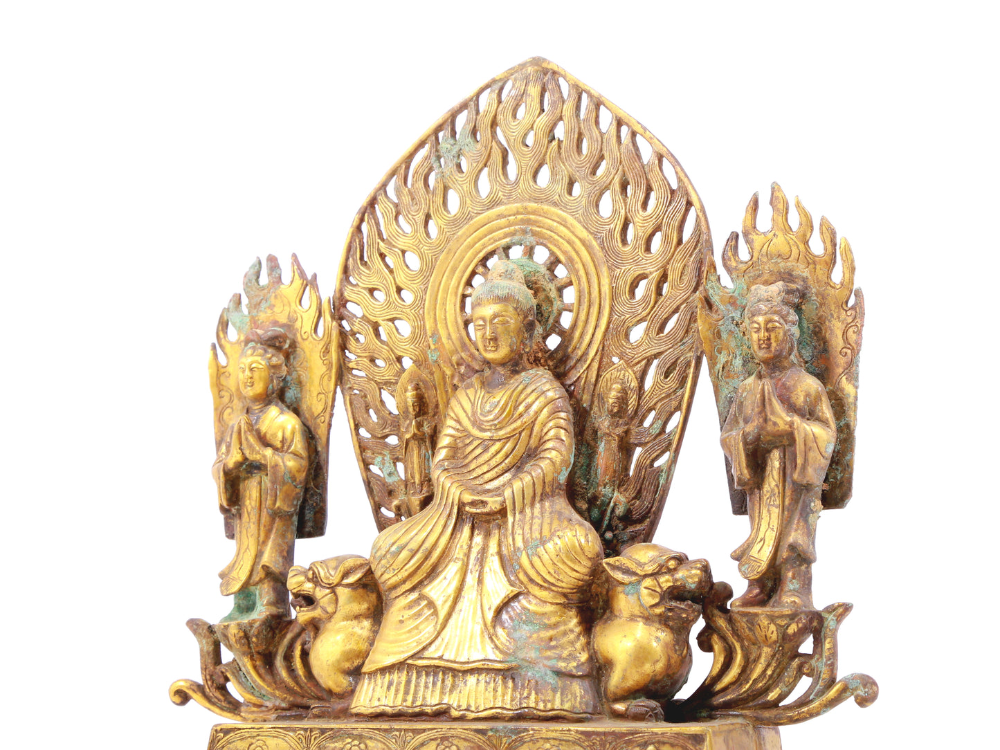 A sacred gilt bronze statue of Gautama Buddha