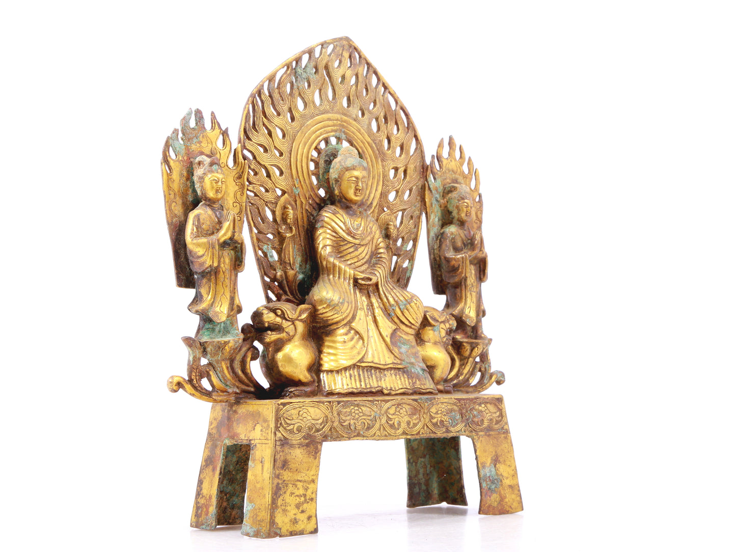 A sacred gilt bronze statue of Gautama Buddha