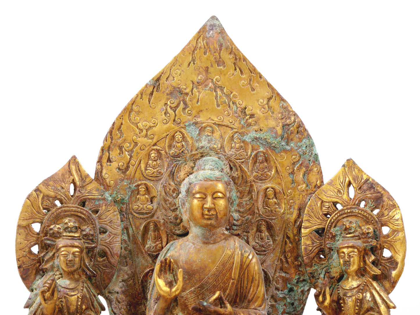 A sacred gilt bronze statue of Gautama Buddha