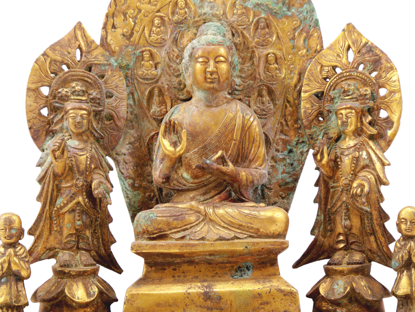 A sacred gilt bronze statue of Gautama Buddha