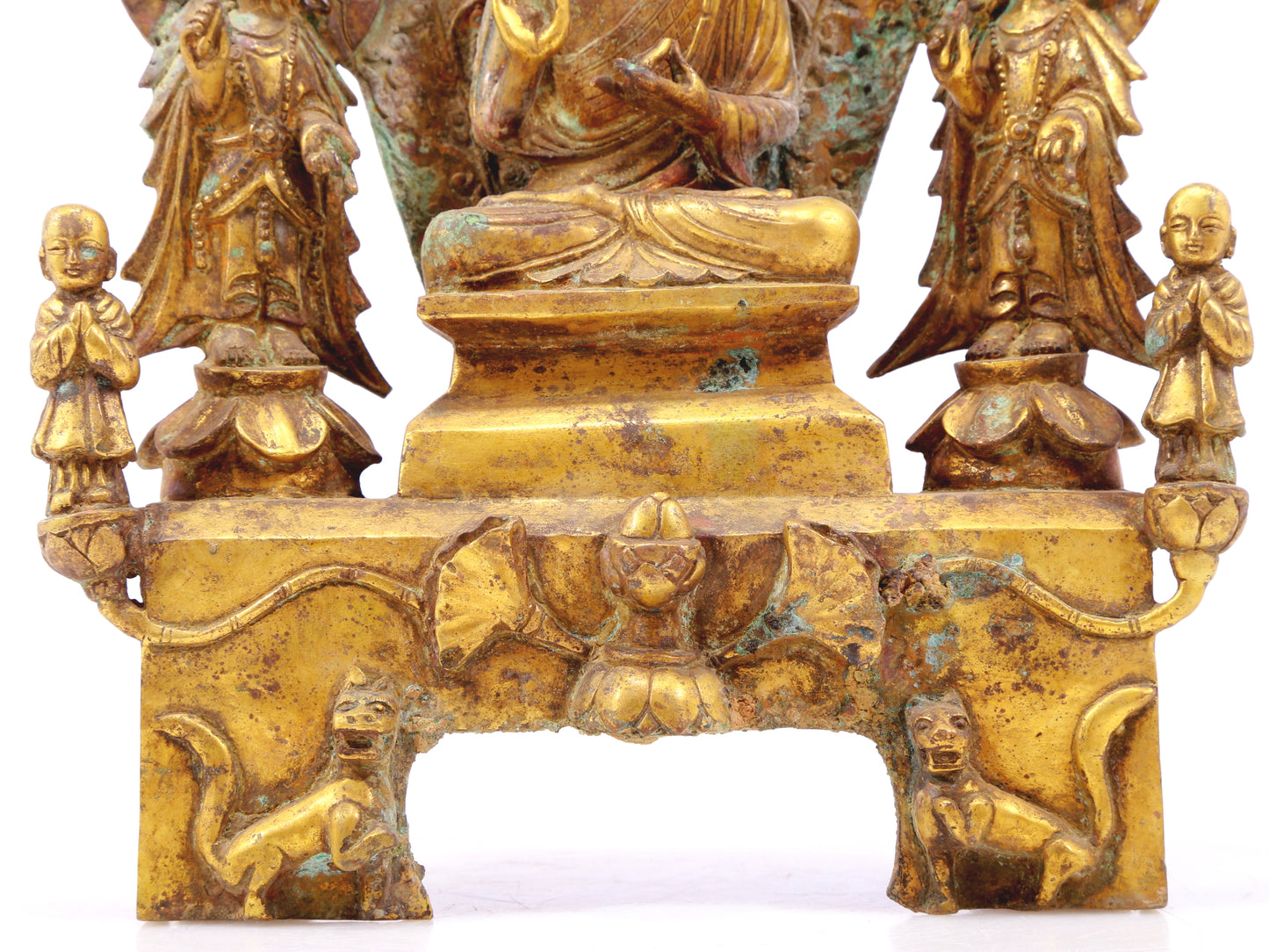 A sacred gilt bronze statue of Gautama Buddha