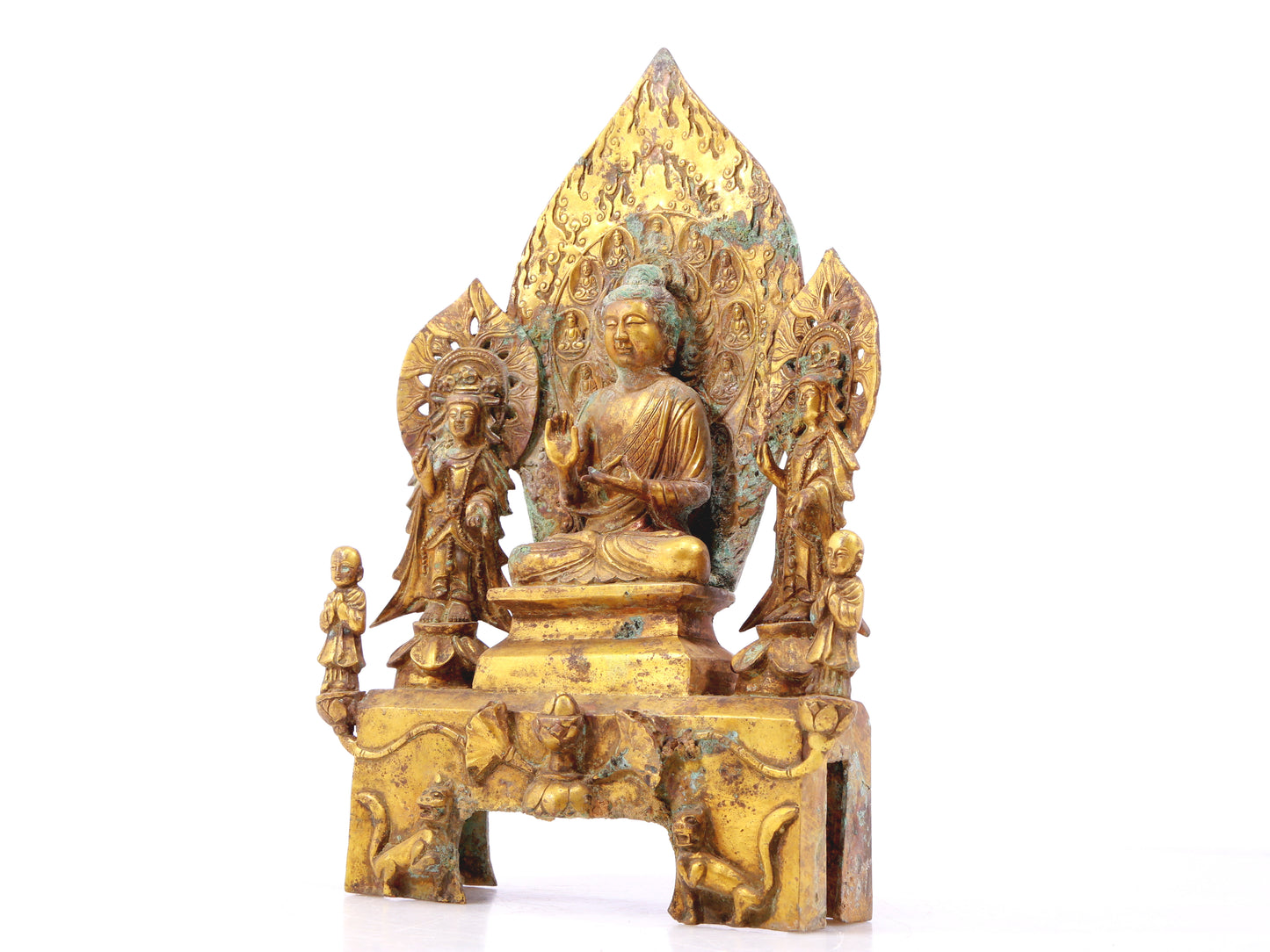 A sacred gilt bronze statue of Gautama Buddha