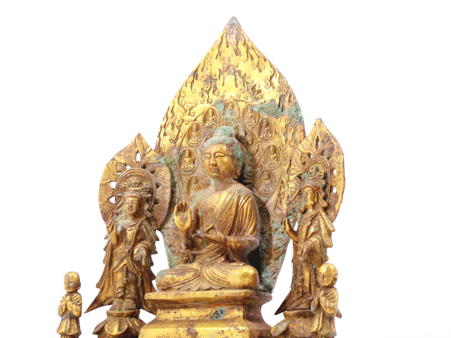 A sacred gilt bronze statue of Gautama Buddha