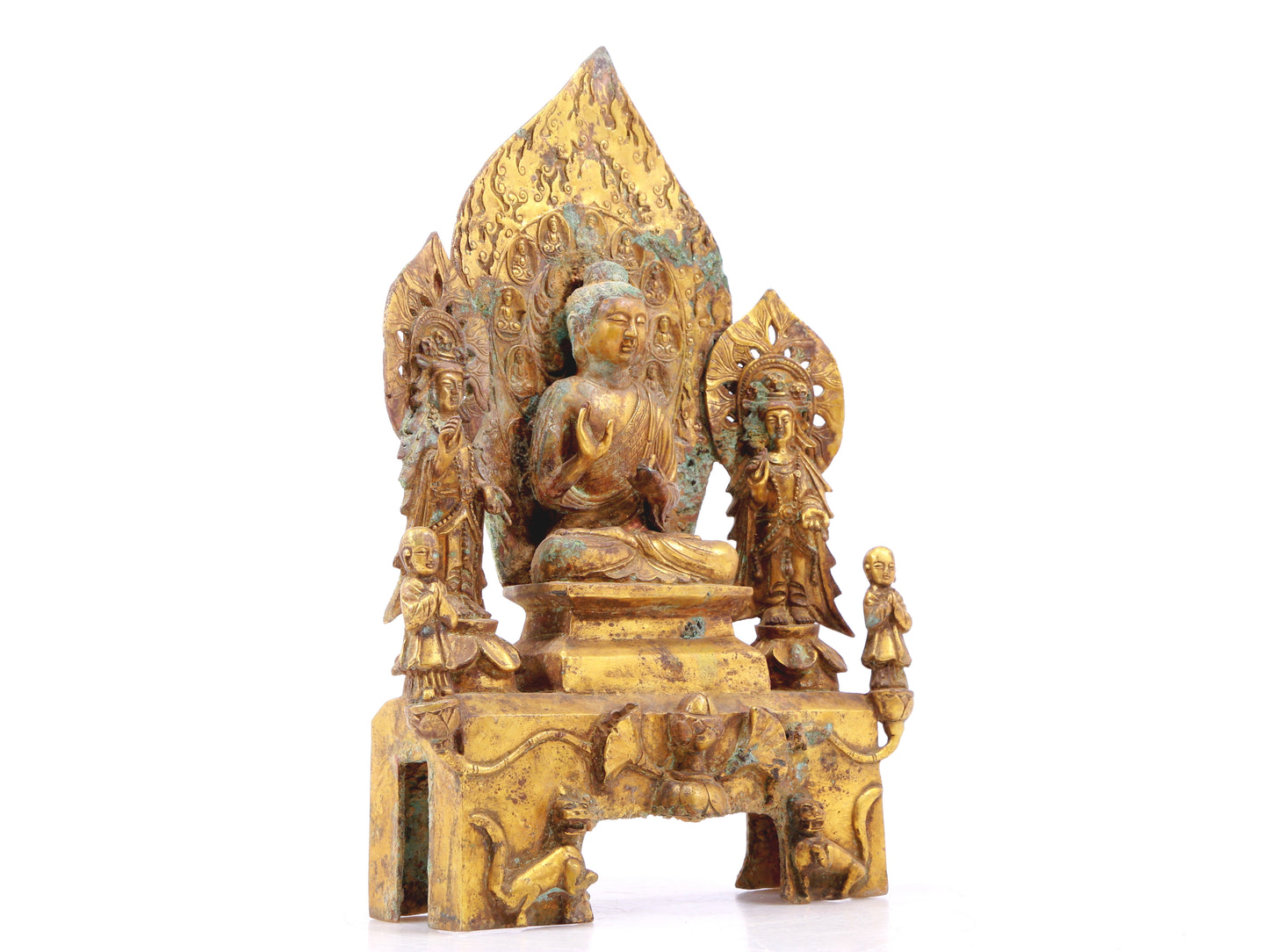 A sacred gilt bronze statue of Gautama Buddha