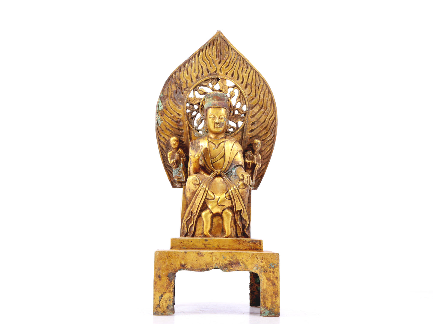 A sacred gilt bronze statue of Gautama Buddha