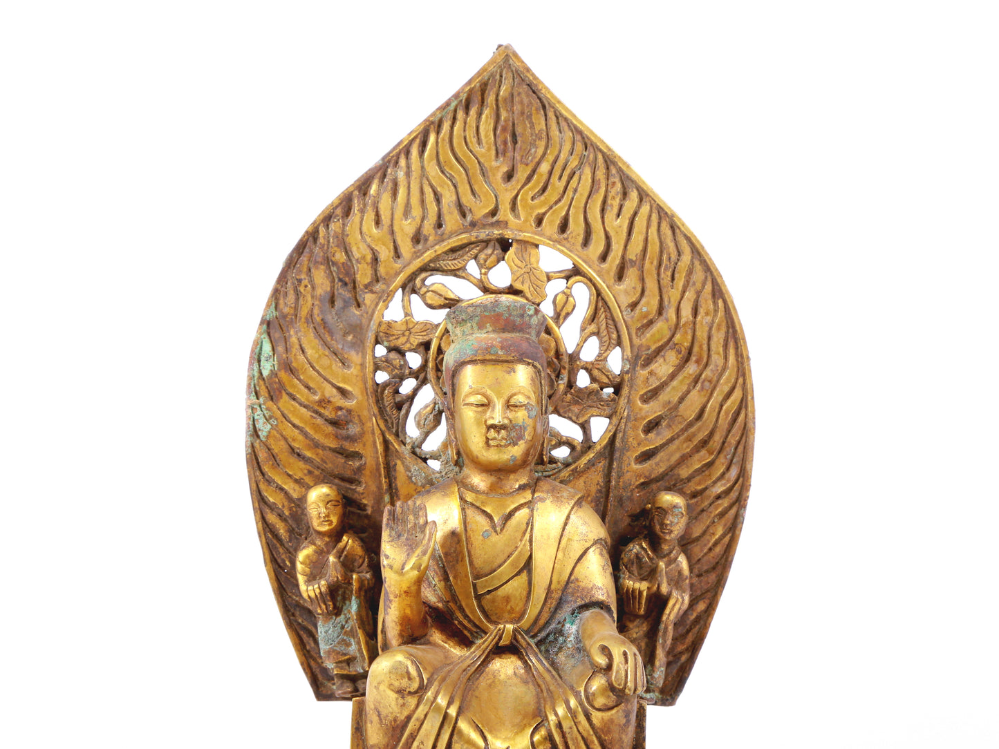 A sacred gilt bronze statue of Gautama Buddha