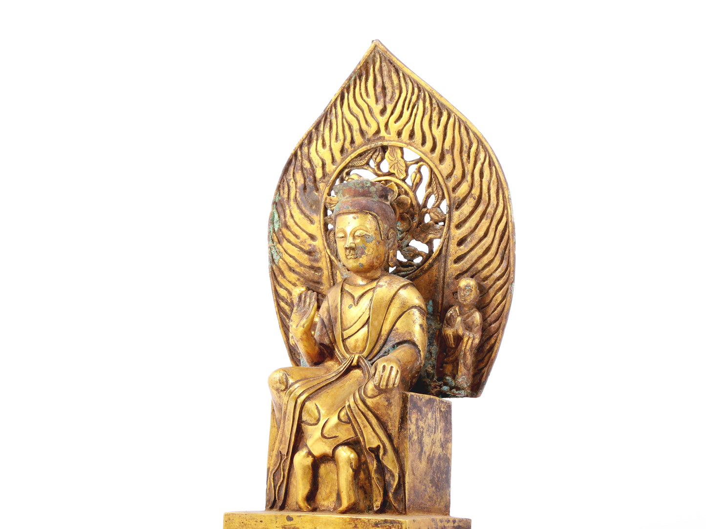 A sacred gilt bronze statue of Gautama Buddha