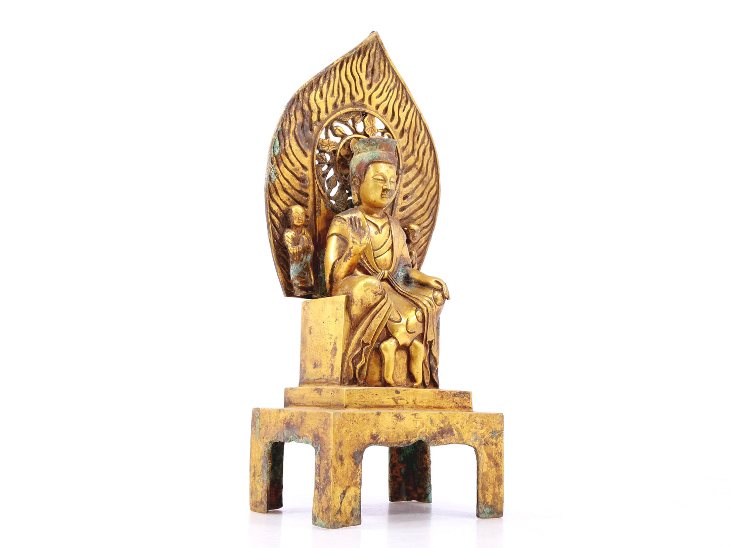 A sacred gilt bronze statue of Gautama Buddha