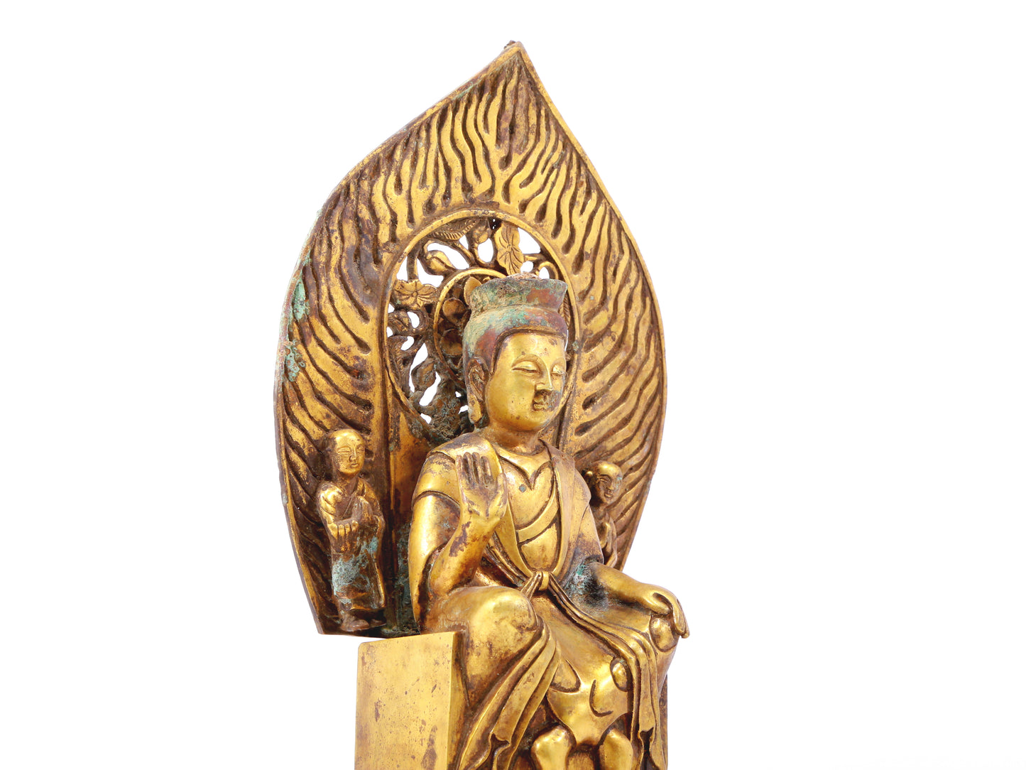 A sacred gilt bronze statue of Gautama Buddha