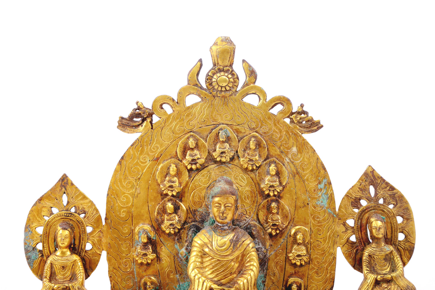 A sacred gilt bronze statue of Gautama Buddha