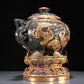 A Precious Jasper 'Dragon' Jar With A Gilt-Silver Blueing Stand