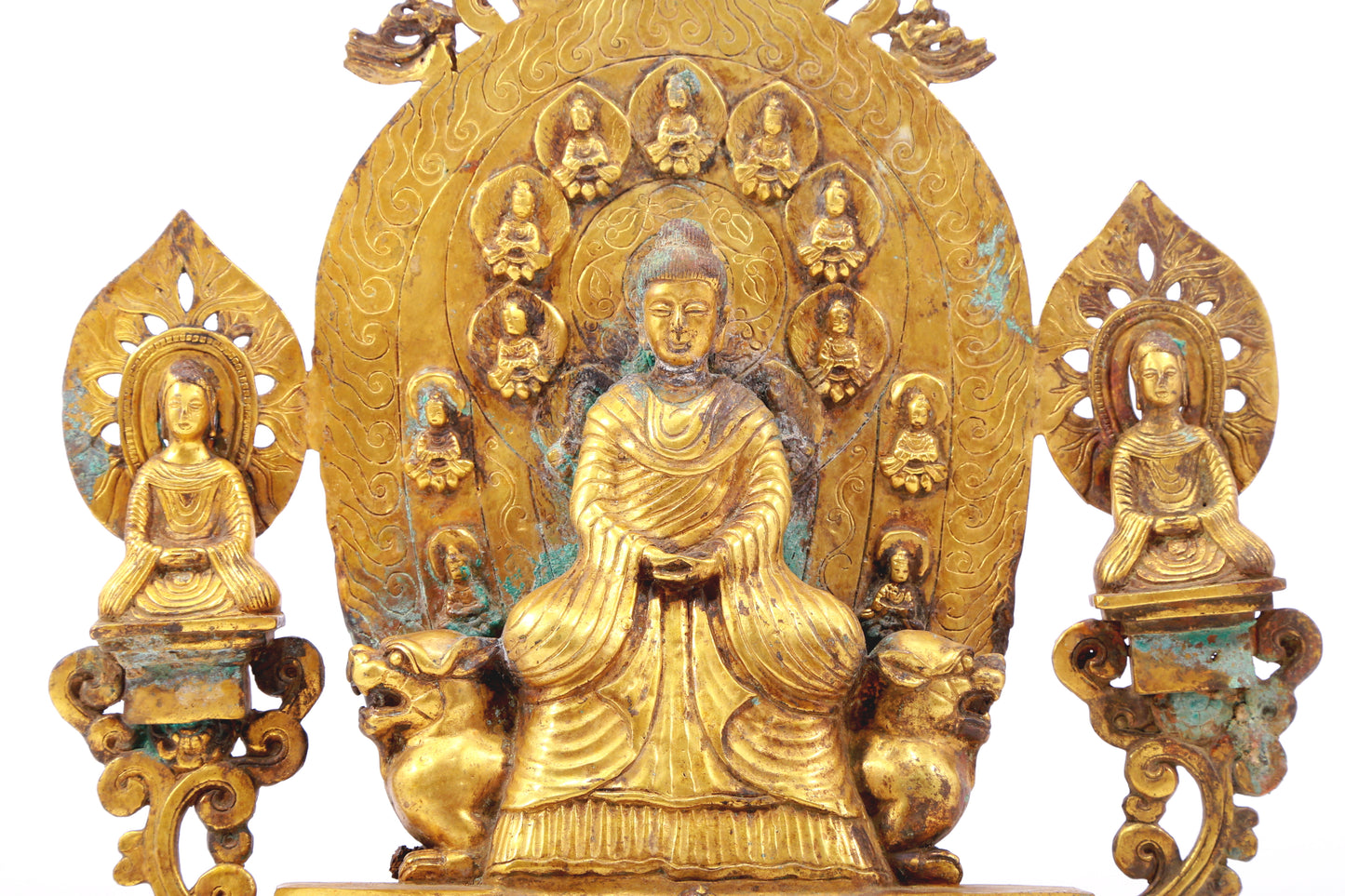 A sacred gilt bronze statue of Gautama Buddha