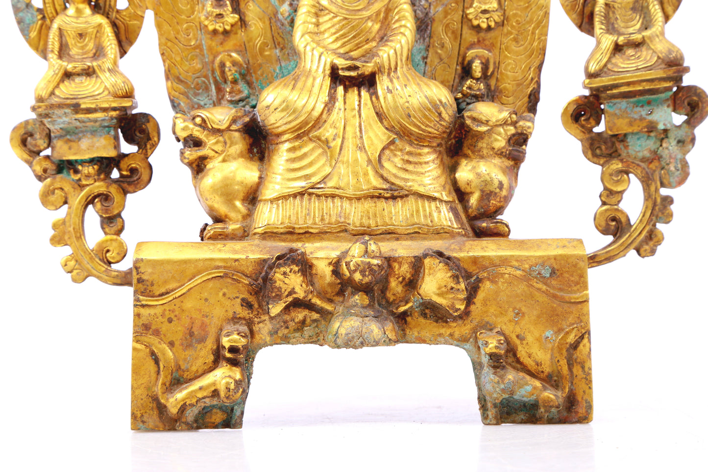 A sacred gilt bronze statue of Gautama Buddha