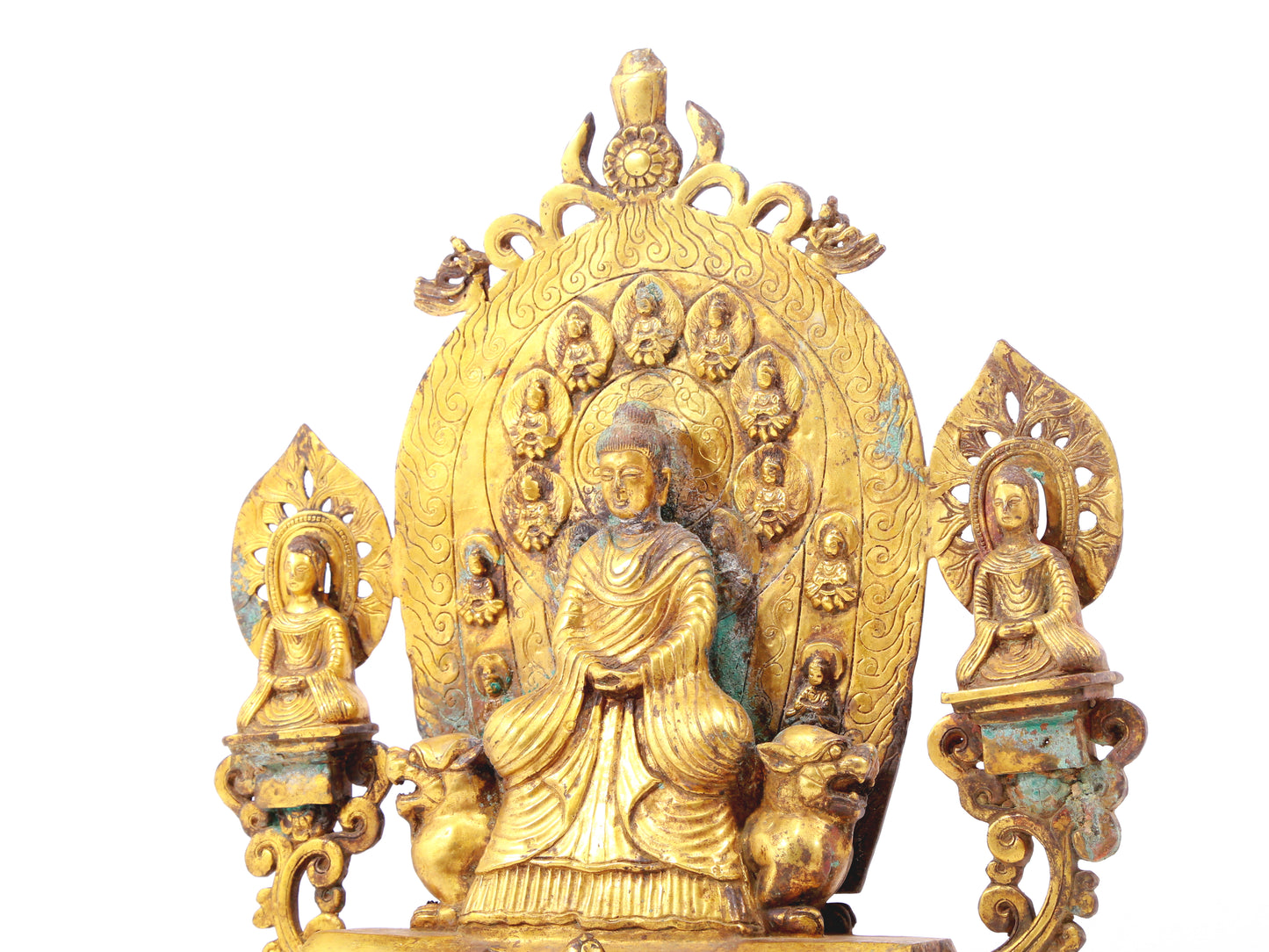 A sacred gilt bronze statue of Gautama Buddha