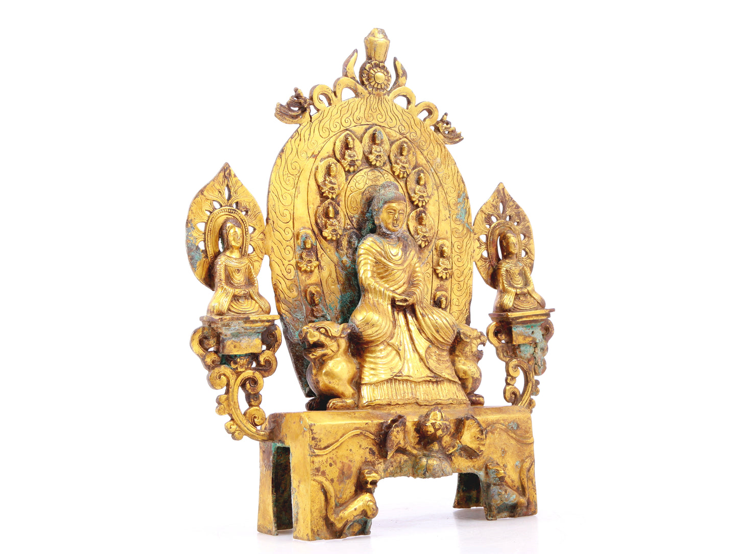 A sacred gilt bronze statue of Gautama Buddha