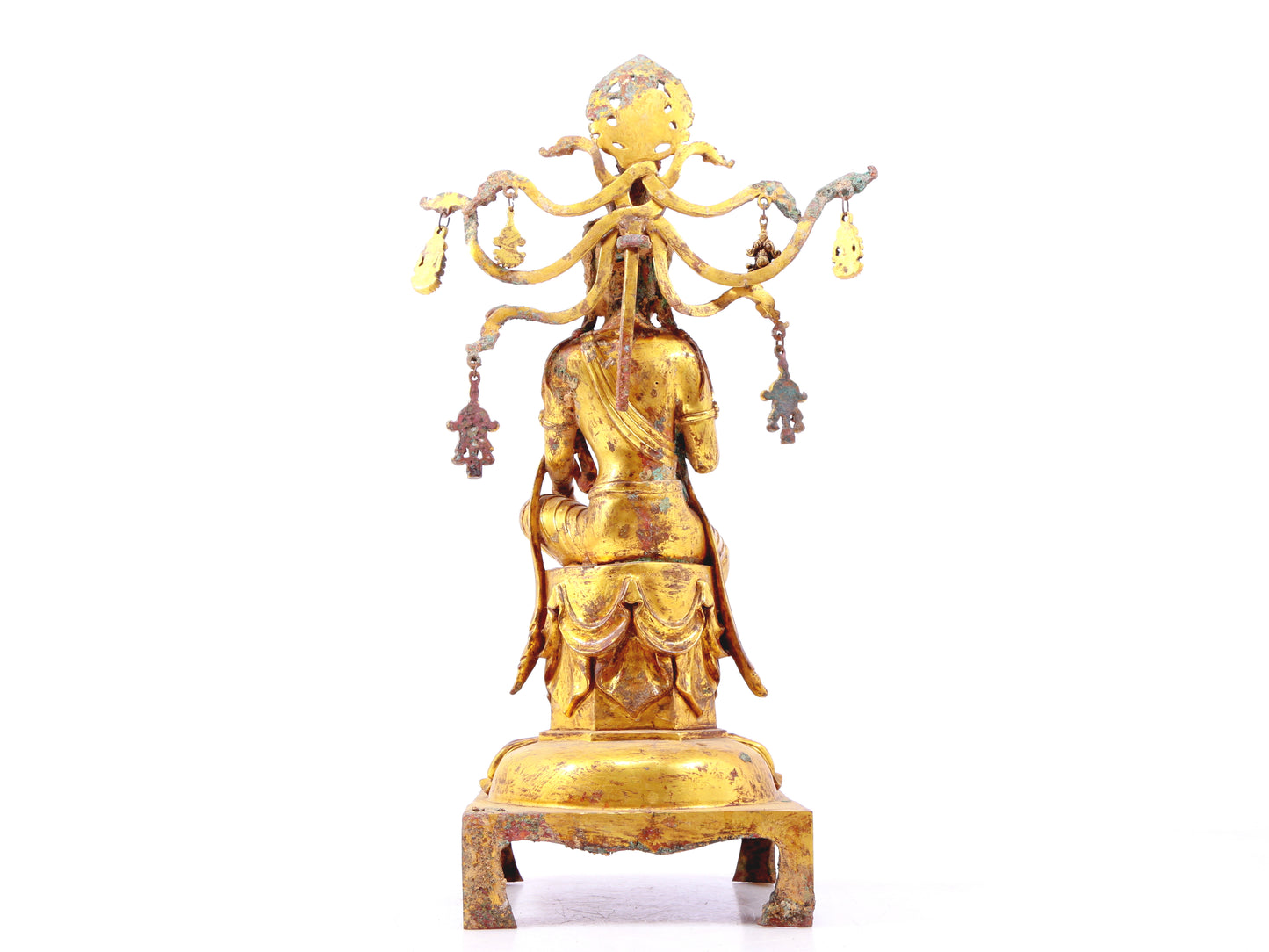 A sacred gilt bronze statue of Bodhisattva