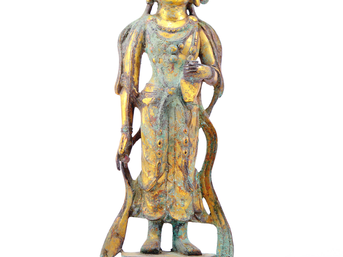 A sacred gilt bronze statue of Bodhisattva