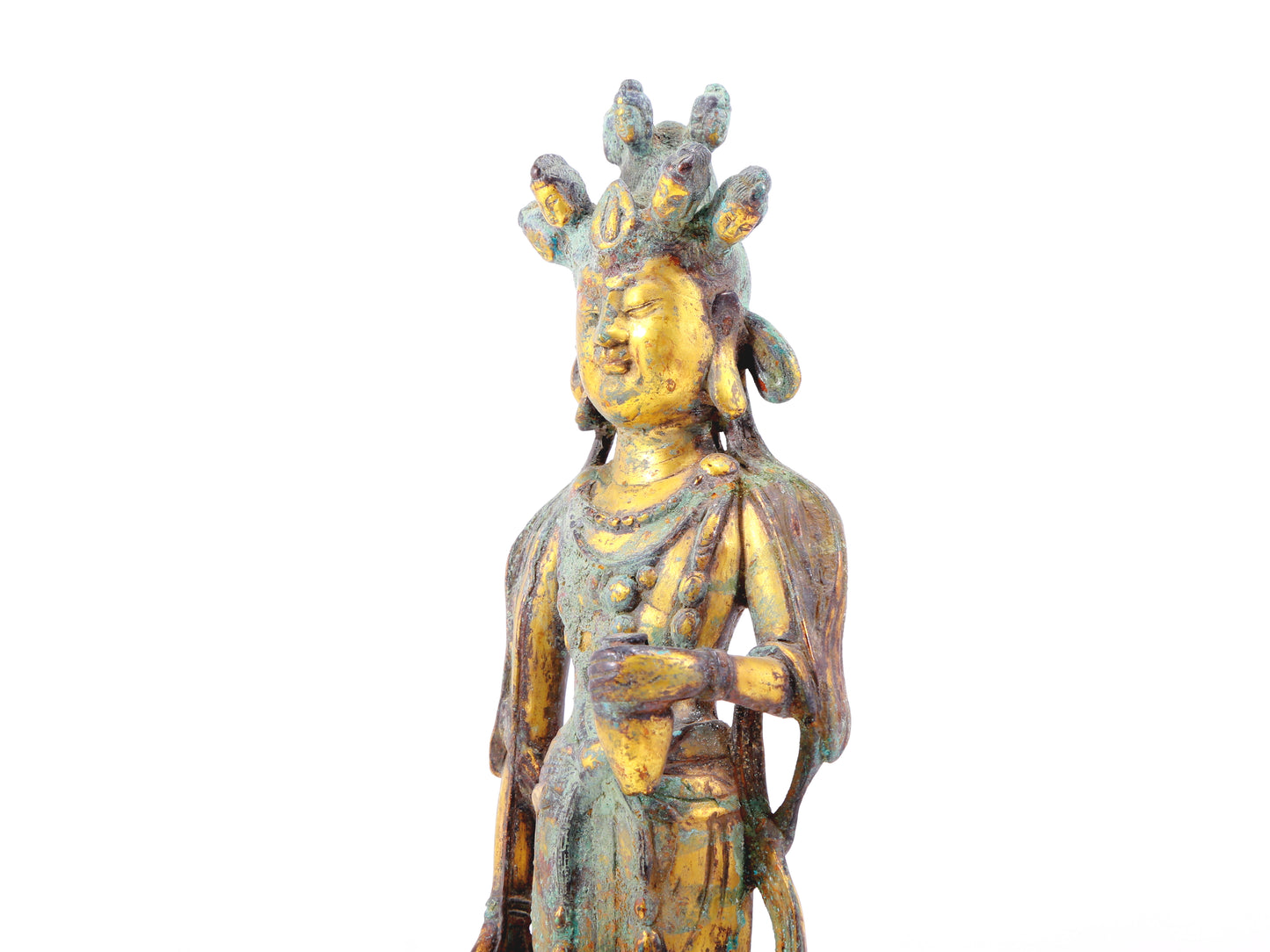 A sacred gilt bronze statue of Bodhisattva