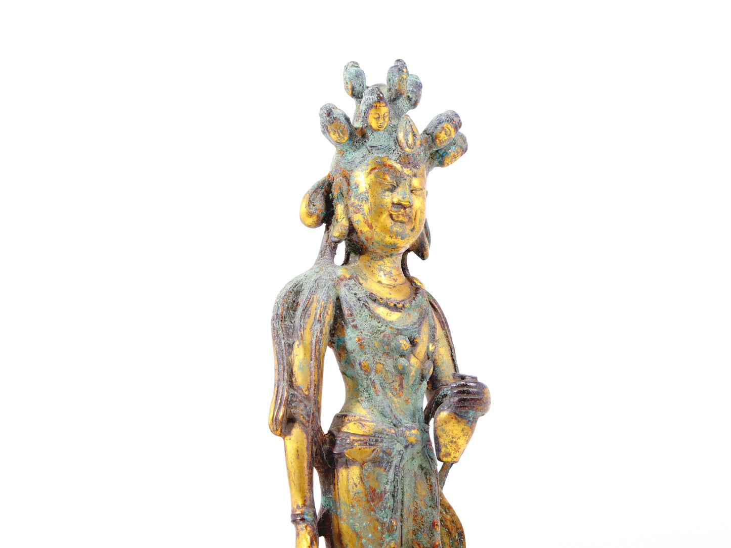 A sacred gilt bronze statue of Bodhisattva