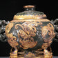 A Precious Jasper 'Dragon' Jar With A Gilt-Silver Blueing Stand