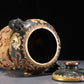 A Precious Jasper 'Dragon' Jar With A Gilt-Silver Blueing Stand