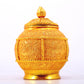 An exquisite gilt bronze lotus and phoenix pattern jar with lid