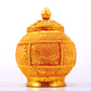 An exquisite gilt bronze lotus and phoenix pattern jar with lid