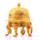 An exquisite gilt bronze censer with lotus, auspicious and animal patterns and a lid