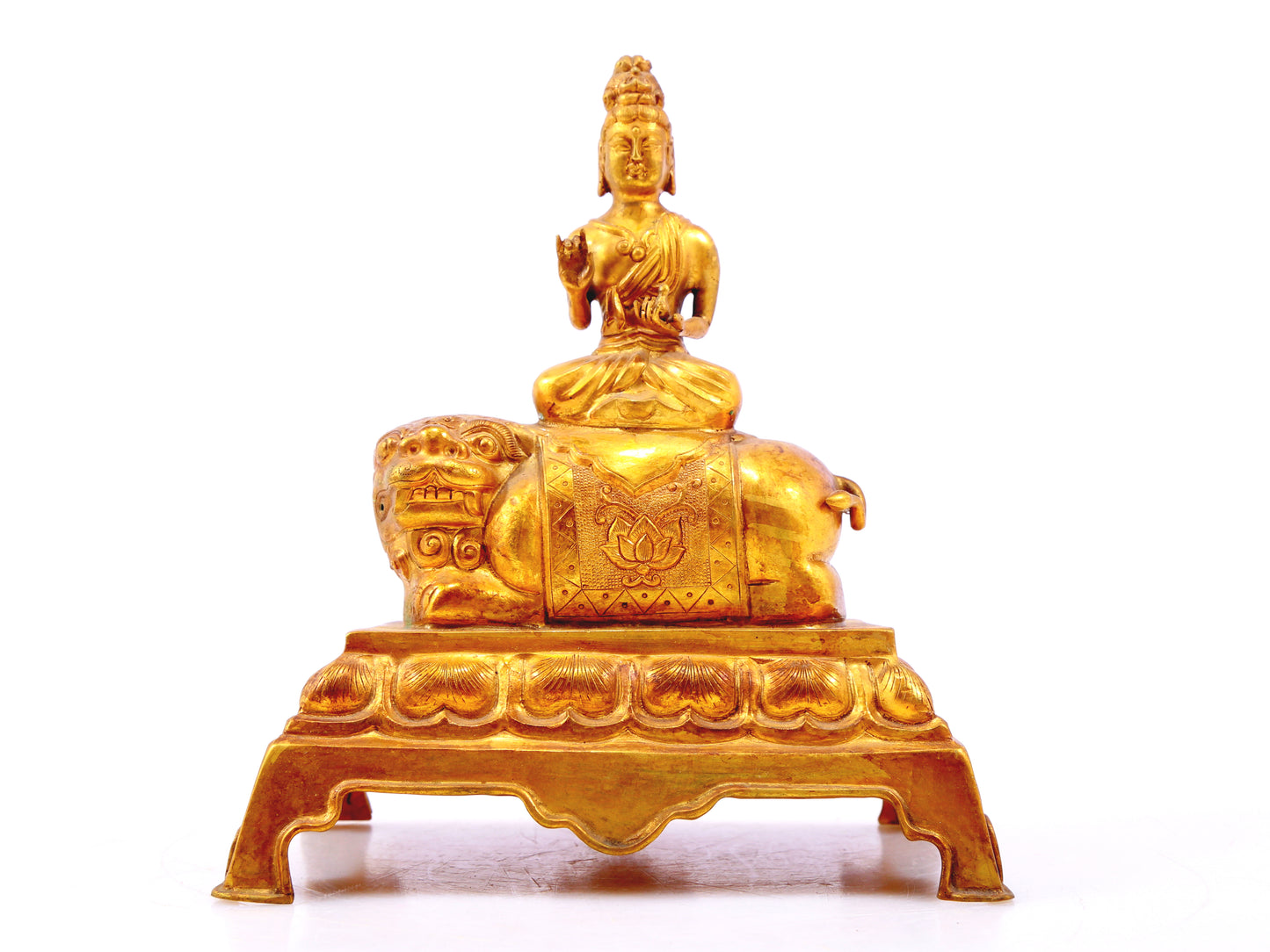 Gilt bronze statues of Manjushri and Samantabhadra,