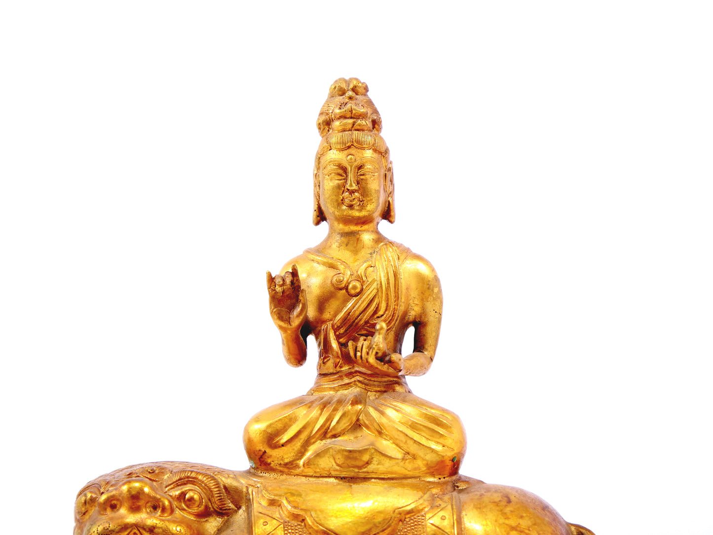 Gilt bronze statues of Manjushri and Samantabhadra,