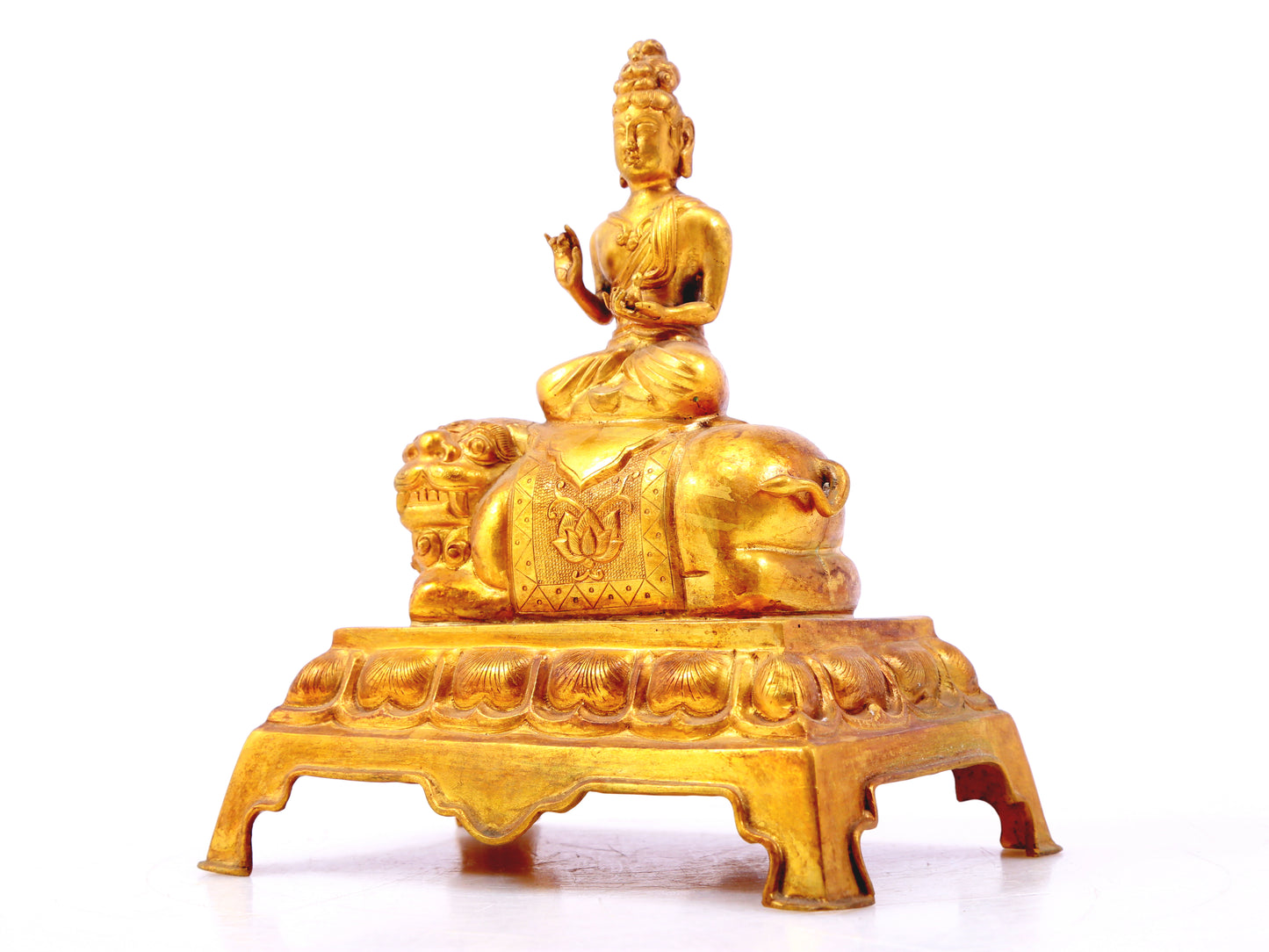 Gilt bronze statues of Manjushri and Samantabhadra,