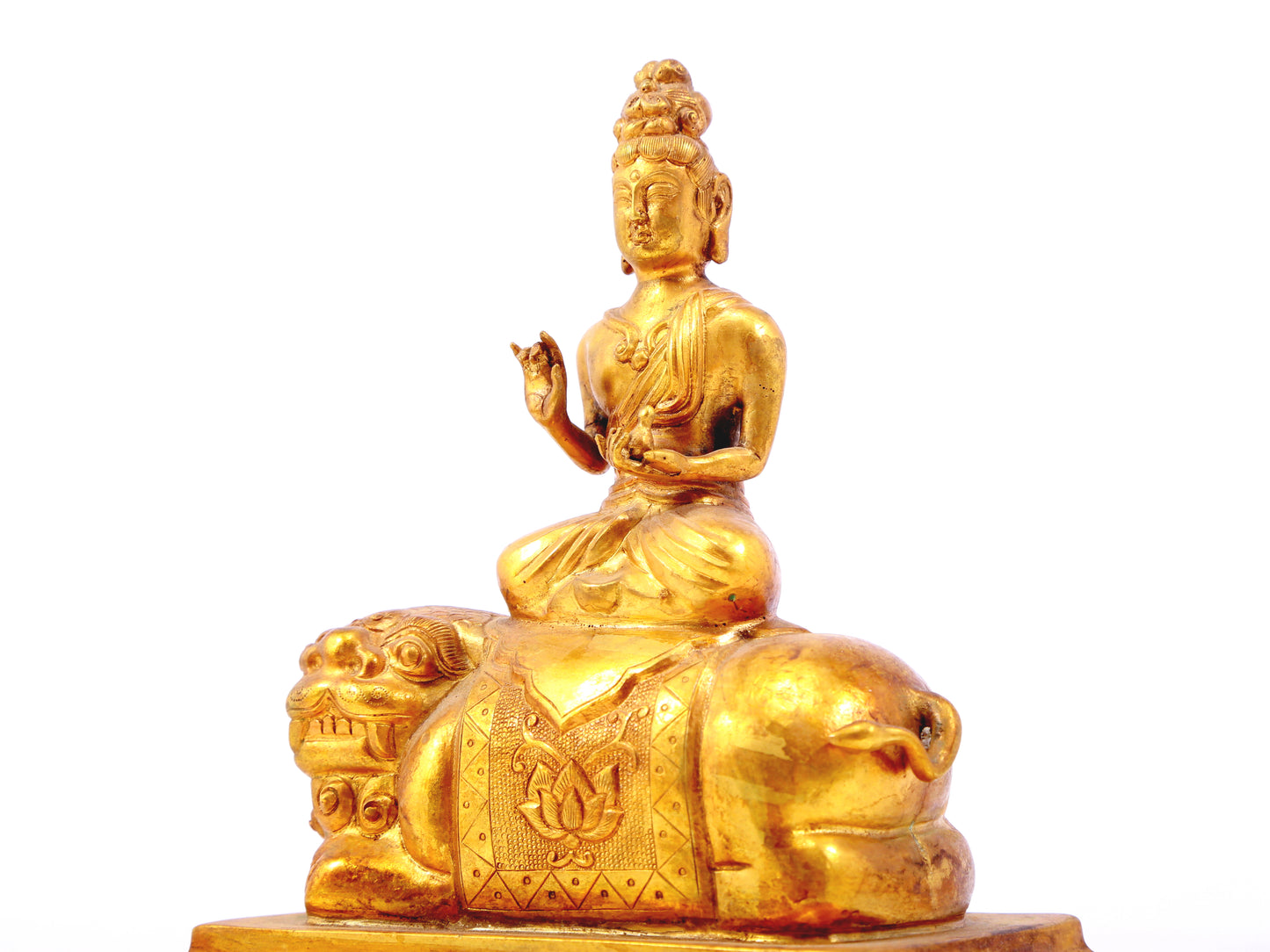 Gilt bronze statues of Manjushri and Samantabhadra,