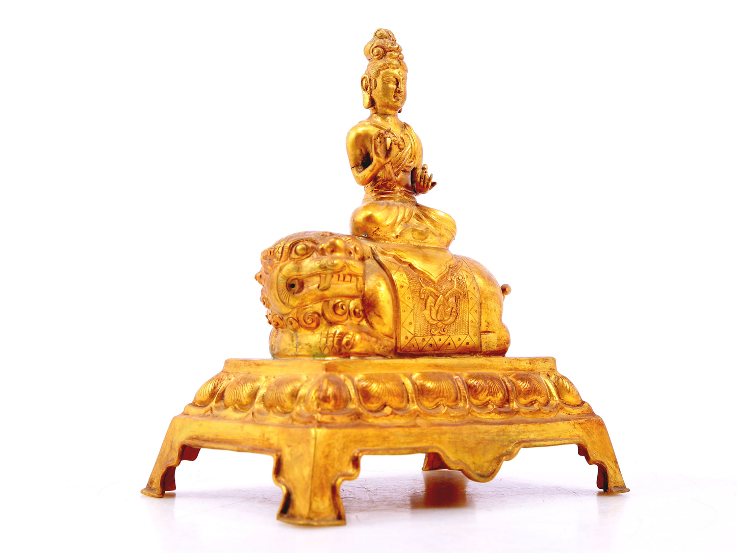 Gilt bronze statues of Manjushri and Samantabhadra,