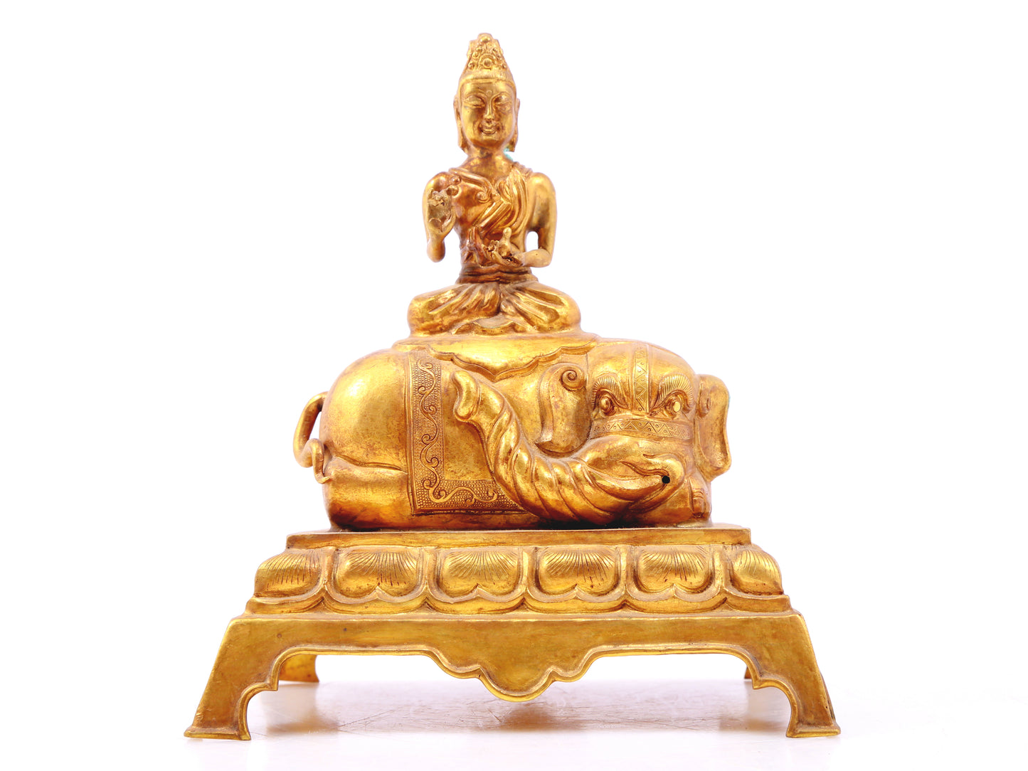 Gilt bronze statues of Manjushri and Samantabhadra,