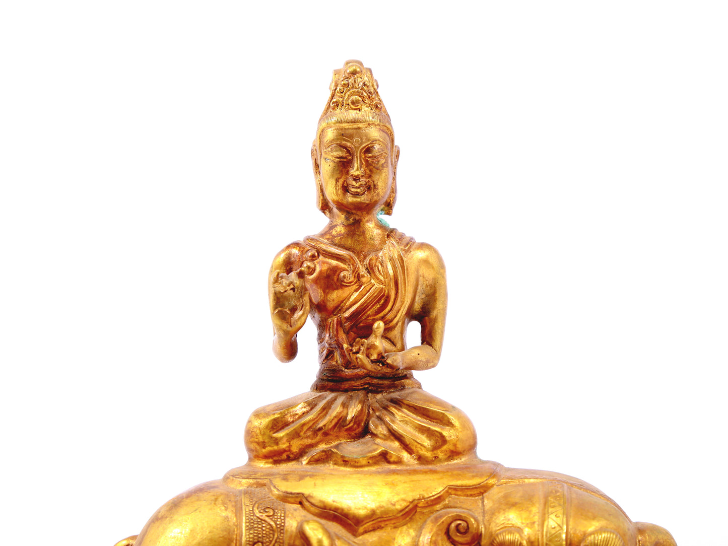 Gilt bronze statues of Manjushri and Samantabhadra,