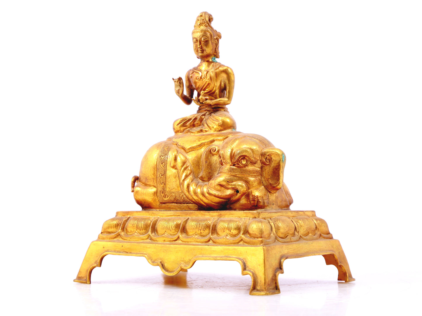 Gilt bronze statues of Manjushri and Samantabhadra,