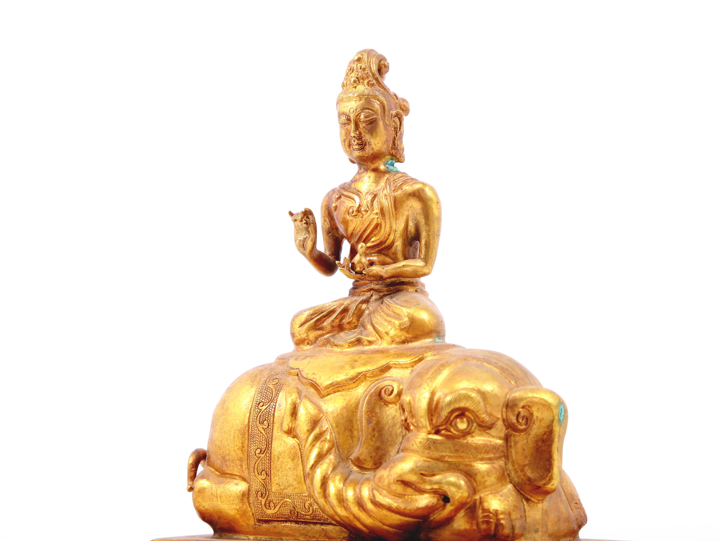 Gilt bronze statues of Manjushri and Samantabhadra,