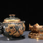 A Precious Jasper 'Dragon' Jar With A Gilt-Silver Blueing Stand