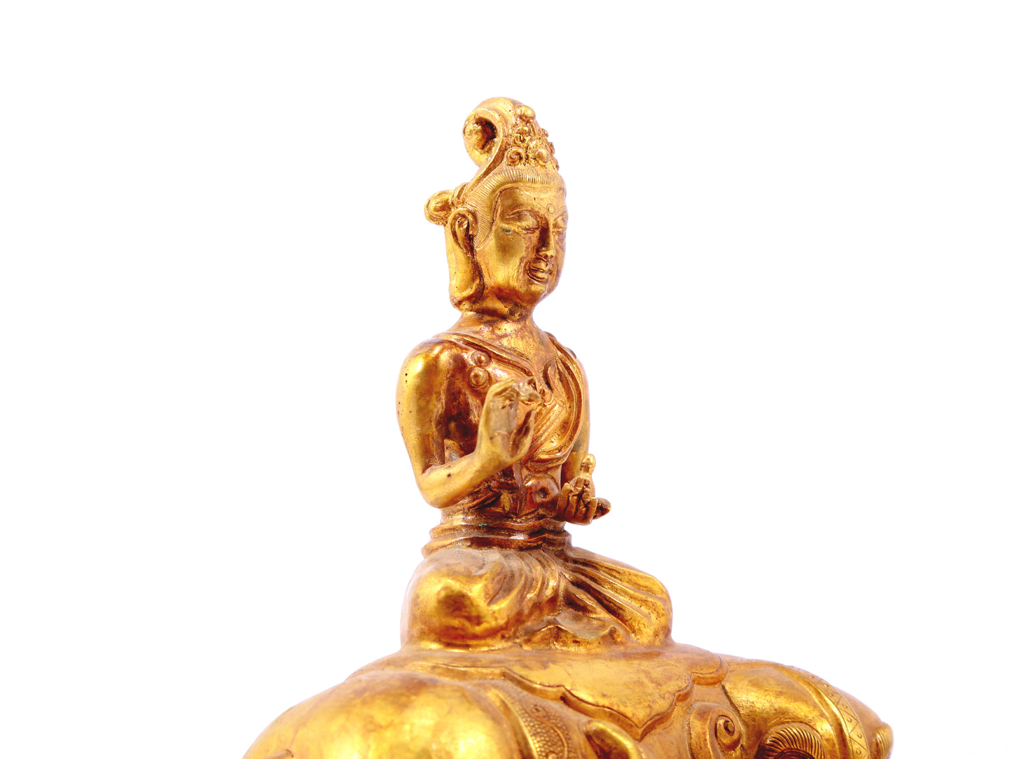 Gilt bronze statues of Manjushri and Samantabhadra,