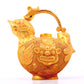 An exquisite gilt bronze auspicious animal ewer