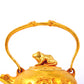 An exquisite gilt bronze figure holds a pot,