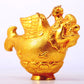 An exquisite gilt bronze vase with auspicious animal patterns,